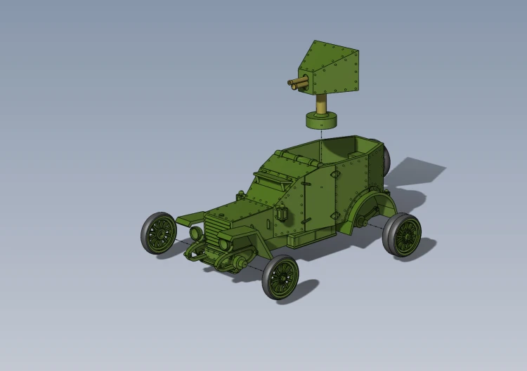 Peugeot armored cars  1914 explode wiew.JPG