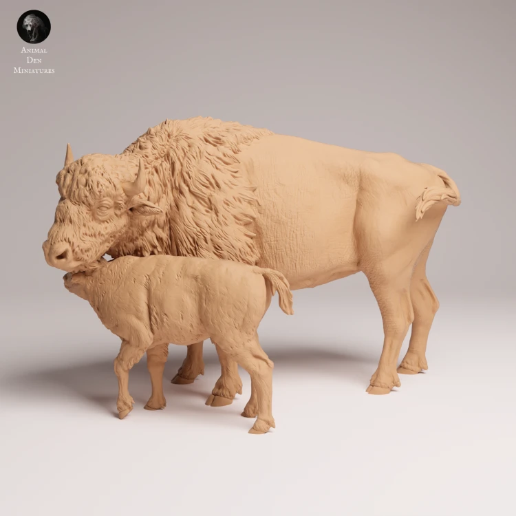 American Bison Cow and Calf - 2.png