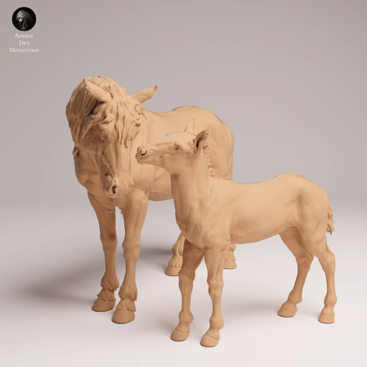 Mustang Female and Calf - 3.png