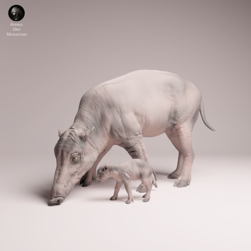 North Sulawesi Babirusa Female and Piglet - 4.png