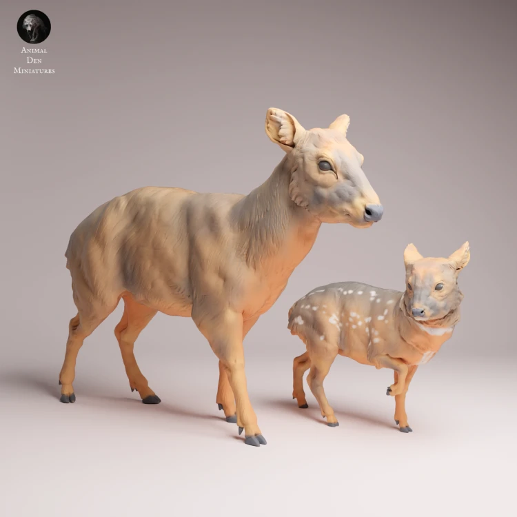 Pudu Doe and Fawn - 4.png