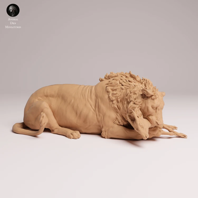 Asiatic Lion Eating - 3.png