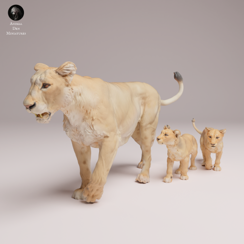 Asiatic Lioness and Cubs - 1.png