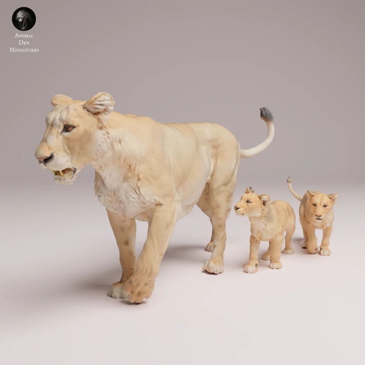 Asiatic Lioness and Cubs - 1.png