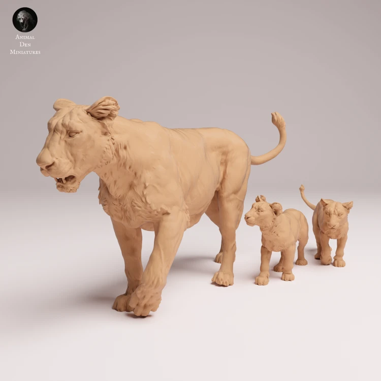 Asiatic Lioness and Cubs - 4.png