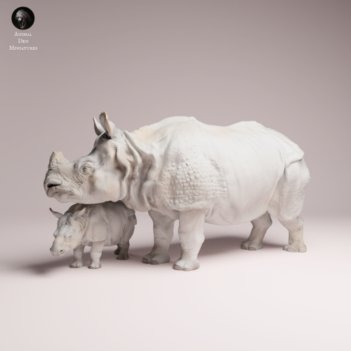Indian Rhino Cow and Calf - 1.png