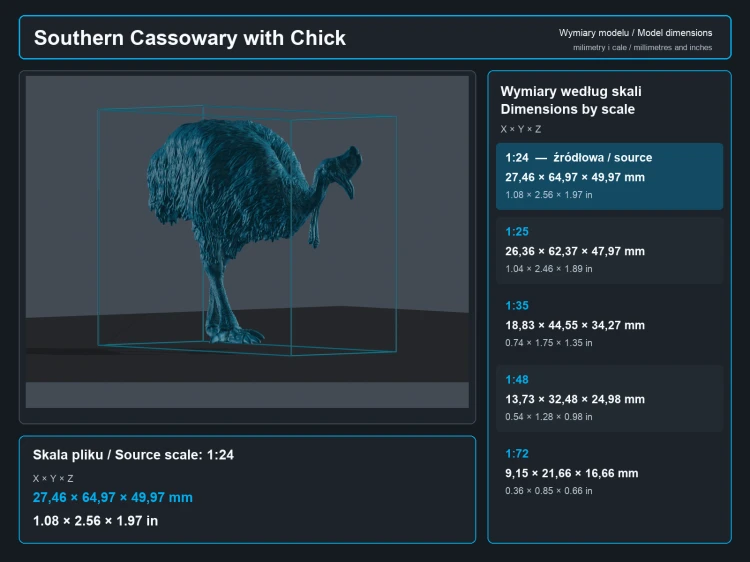 Southern Cassowary with Chick - 6.png
